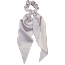 styleBREAKER 04027042 Women's Hair Scrunchie with Bow in Retro Style Elastic Scrunchie Hair Band Grey