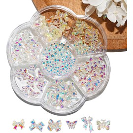 Colorful Bow-Knot Nail Stud Rhinestones Crystal, 3D Bow-Knot Colorful Nail Charms Set for Nail Stones Design DIY Decoration Jewel Stones Nail Art Rhinestones
