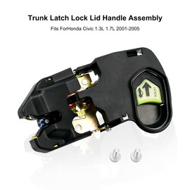AUGREX Trunk Lock Latch Lid Handle Assembly 74851-S5A-A02 Fits for Honda Civic 1.3L 1.7L 2001 2002 2003 2004 2005, 74851-S5A-A01 Tailgate Lock