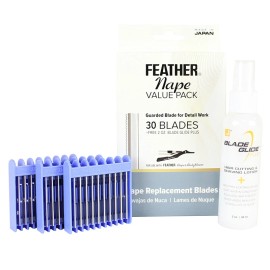 Feather Replacement Nape Value Pack Blades 30pcs + 2oz Blade Glide Plus