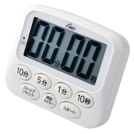 YNAC LT091W Linksy Digital Timer with Clock Count-Up, Countdown, White