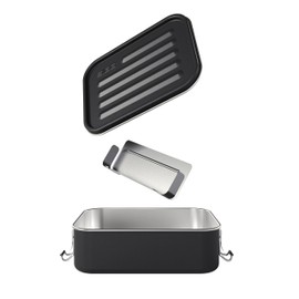 SIGG Gemstone Box Obsidian Lunch Box, Leak-proof Lunch Box for Office, School and Outdoor, Bread Box Made of High-Quality 18/8 Stainless Steel for on the Go