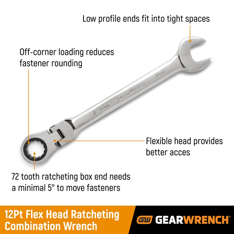 GEARWRENCH 14 Pc. 12 Pt. Flex Head Ratcehting Combination Wrench
