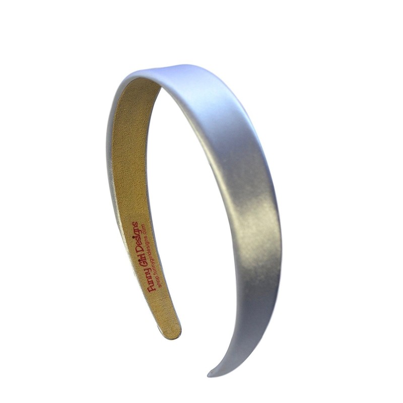 Funny Girl Designs 1 Inch Wide Satin Headband (White)