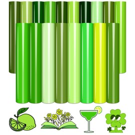 Tintnut Green HTV Heat Transfer Vinyl - 18 Sheets 12" x 10" Light Green Heat Transfer Vinyl Army Green HTV Iron on Vinyl for T-Shirts Compatible with Cricut/Silhouette Cameo
