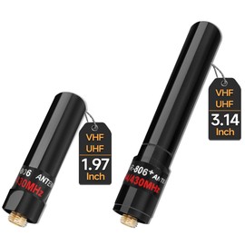 ABBREE Ham Radio Mini Antenna Dual Band SMA-Female VHF/UHF Antenna for Baofeng UV-5R 5RM BF-F8HP/Pro K5PLUS UV-21R AR-152 Quansheng K6 UVK5(8) Radio Accessories,2Pack(1.96-Inch+3.14-Inch)