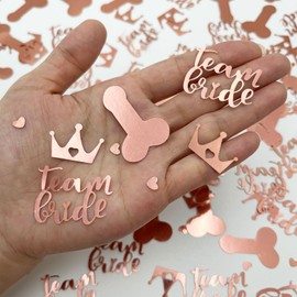 160Pcs Hen Party Confetti, Hen Do Decorations, Rose Gold Hen Do Confetti, Hen Party Table Decorations, Team Bride to Be Wedding Hen Do Night Accessories, Bridal Shower Bachelorette Party Decor