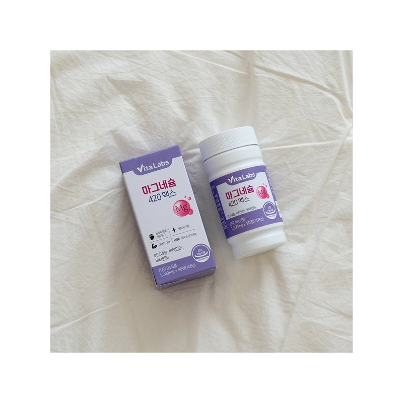 Vitalabs 비타랩스 마그네슘 420 맥스 눈떨림 임산부 영양제 B1 B6