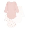 Petit Bateau 3 Pack Bodysuits Long Sleeve Flowers, multicoloured