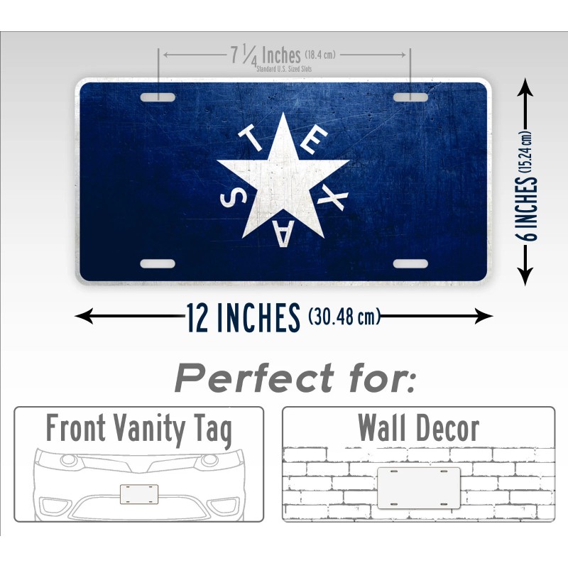 SignsAndTagsOnline Texas De Zavala Flag License Plate Antique Auto Tag
