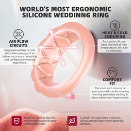 Egnaro Engagement Rings Women, Breathable Design Silicone Rings Women Wedding Bands, Stretchy Rubber Promise Rings for Gift, Anniversary Ring for Work Out