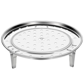Mini Skater 1 Pack Stainless Steel Steamer Rack Stand Thicken Pressure Cooker Canning Racks with Detachable Legs for Stock Pot Steaming Tray Pans (6.96inch)