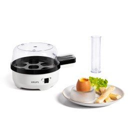 Krups Ovomat EG233115 Special Egg Boiler for up to 7 Eggs Includes Water Measuring Cup with Egg Cutter Egg Holder Beep Sound BPA-Free