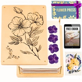 Berstuk Wooden Flower Press for Adults and Teens - Includes Expert Video Tutorials - Large Flower Press Kit 10.8" x 6.9" - Gift-Ready Packaging Ideal for Arts and Crafts Lovers