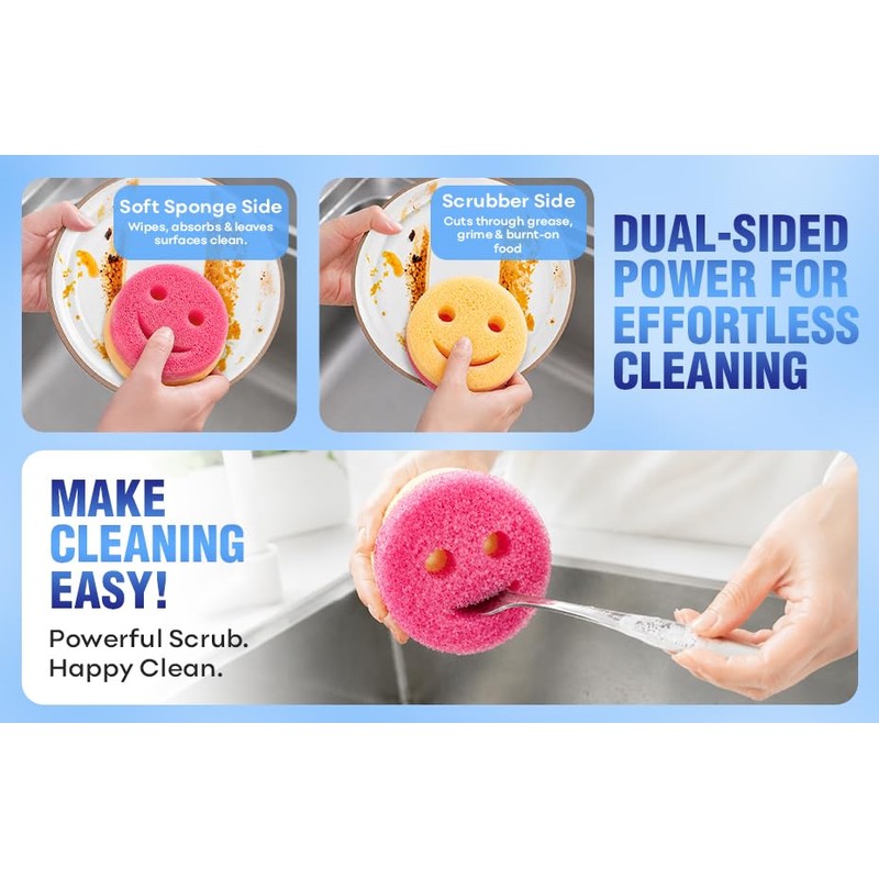 Topest Magic Scrub Sponge (3 Pack) | for Dish Washing