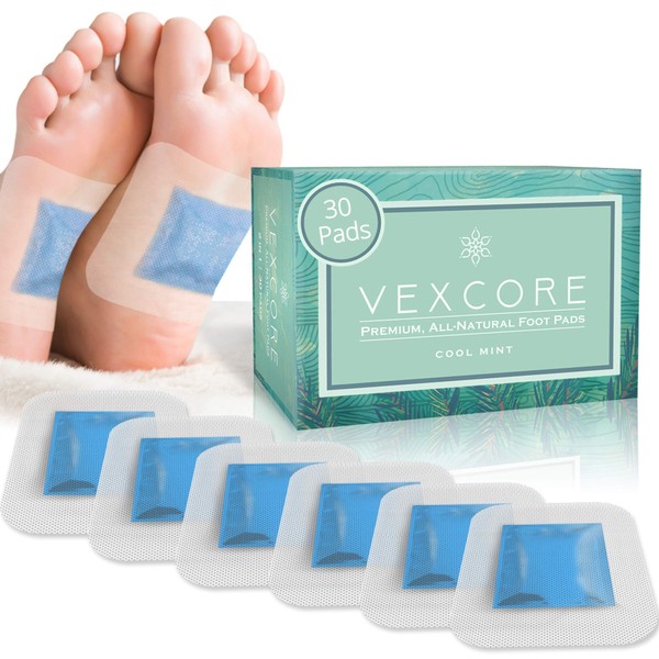 30 Herbal Foot Pads for Cleansing, Better Sleep, Stress Relief - 1 Exfoliating Foot Peel - Mint Aroma Foot Pads -All Natural Patches, Strong Adhesive, Easy To Remove-No Sticky Residue, 2in1 Feet Patch