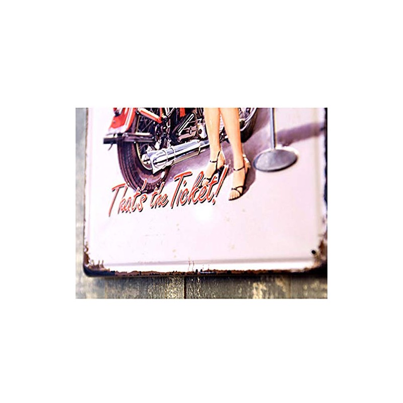 Akizuki Boeki Z235 GARAGE GIRL S Antique Metal Plate
