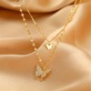 Sterling Silver Necklace Shiny Butterfly Tassel Necklace Female Double Layer