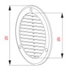 Circle Air Vent Grille Cover 158mm (6.22inch) White ABS Plastic