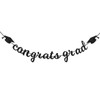 Congrats Grad Banner Decorations - Hanging Glitter Graduation Banner with