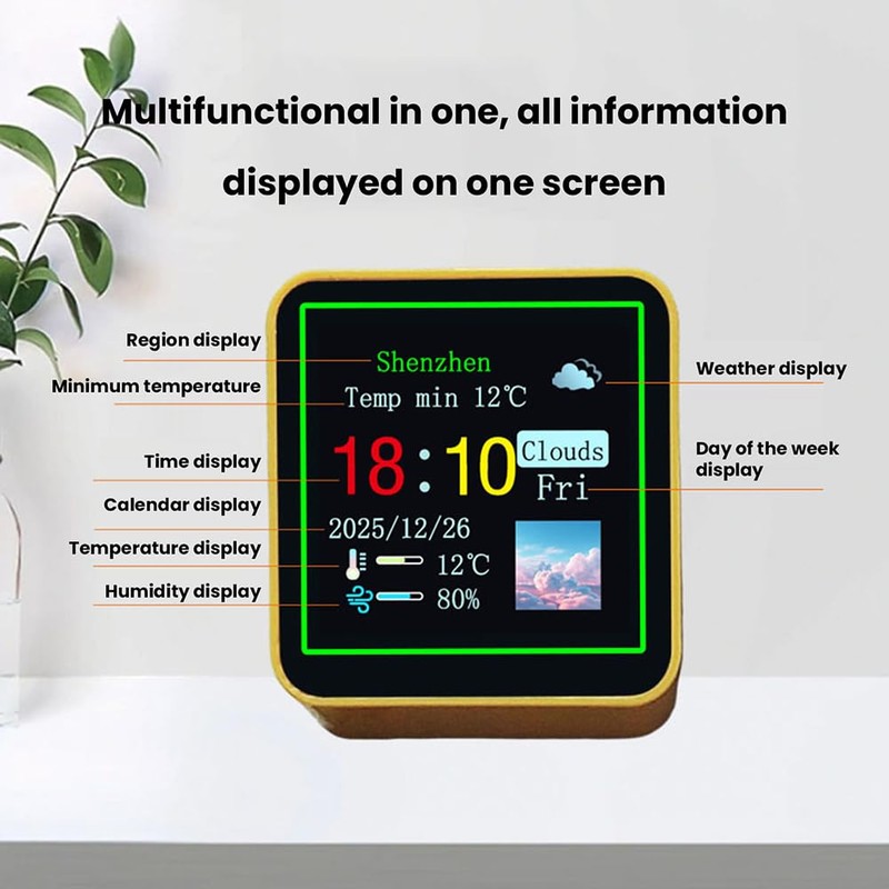 diymore WiFi Digital Alarm Clock with Temperature,Sunrise Alarm Clocks Humidity