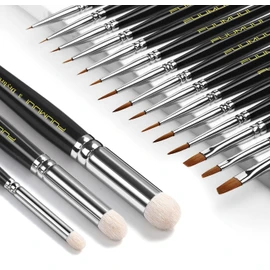 Kolinsky Sable Miniature Paint Brushes, Fuumuui 5pcs Professional Detail Fine Paint Brushes for Citadel, Vallejo, DND, Models - Sable Brushes for Watercolor, Gouache, Round #00000, #00, #0, #1, #3