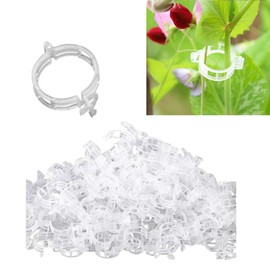 Tomato Clips, Plastic Trellis Clips Plant Support Clips, 100PCS Plant Clips for Climbing Plants Clear Reusable Garden Clips Vine Vegetables Plant Fixing Clips (100, White)