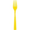 Unique Neon Yellow Solid Plastic Forks (18ct) - Durable &
