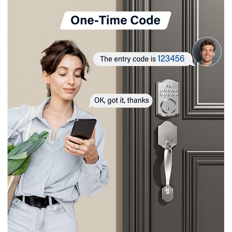 zafano Door Lock with 2 Lever Handles - Keyless Entry