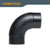 POWERTEC 70360 4" Dust Collection Hose 90 Degree Elbow Connector
