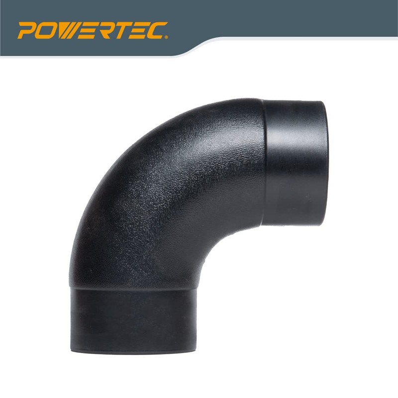 POWERTEC 70360 4" Dust Collection Hose 90 Degree Elbow Connector