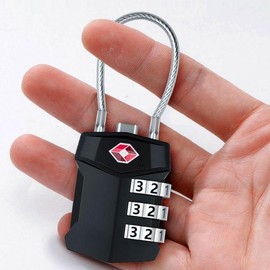 Soft Gel Wire Flexible Rope 3-Digit Dial Combination Lock Combination Lock Silver