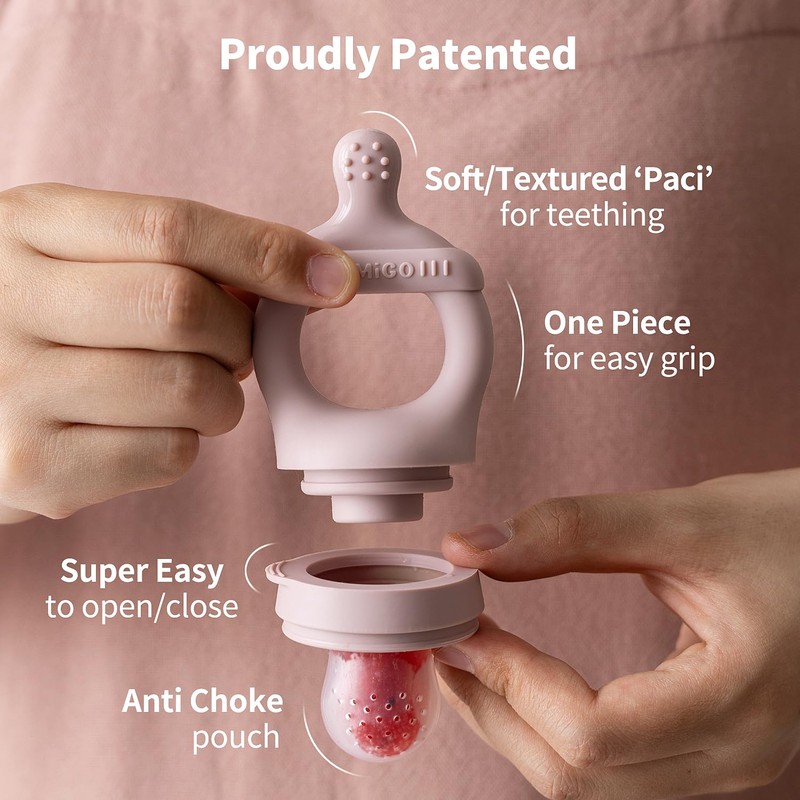 SAMiGO Baby Food Fruit Feeder and Breastmilk Popsicle Mold Set,