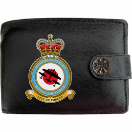 Klassek Memorial Flight Image Men Wallet Real Leather Cap Badge Emblem Military Crest Insignia RFID Blocking with Coin Pocket and Metal Gift Box