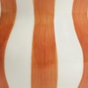 Modern Ceramic Vase with Vertical Stripes, Hand-Painted Rust and White