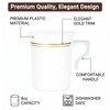 48PCS Plastic Coffee Mugs with Handles,8 OZ Disposable Gold Rimmed