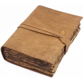 Craftezo Vintage Leather Journal - Antique Leather Bound Journal Writing Notebook Sketchbook - Journal Deckle Edges Paper | Old looking Journal