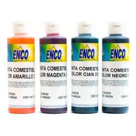 Enco Kit De 4 Tintas Comestibles Para Impresora Enco 250 Ml