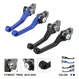 IUVWISN Dirt Bike Brake Clutch Lever Pivot Levers Adjustable CNC for PW50 PW 50 1981-2025 Motorcycle Blue