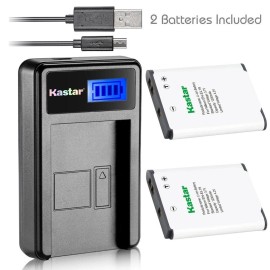 Kastar Battery and USB Charger for Nikon EN-EL19 Coolpix S32 S100 S6800 S7000 - LCD Charger + 2 Batteries