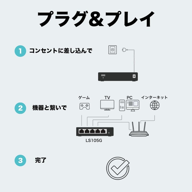 TP-Link LS105G 5-Port Switching Hub Gigabit Metal Housing No Configuration