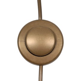 ElekTek Foot Press Switch in Line Push Button 65mm Diameter for 2 or 3 Core Flex Gold Effect