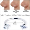 BODY CANDY BODY JEWELRY Double Gem Titanium Horseshoe Nose Ring