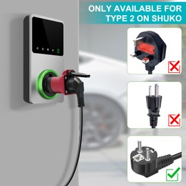 BOROCO Type 2 to Schuko Adapter, 3.5KW 16A 220V Type 2 Male to Schuko Socket, Type 2 Charging Station Adapter