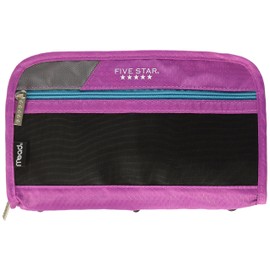 Five Star Xpanz Carrying Case (Pouch) for Pencil, Pen, Supplies - Assorted Colors- Puncture Resistant