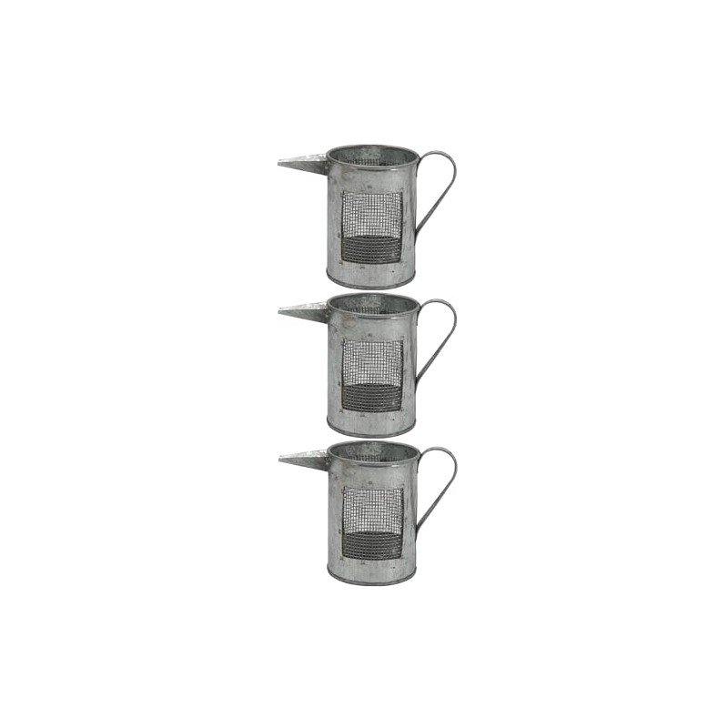 3 Galvanised Watering Cans - Set of 3 - Decorative