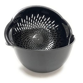 Mintra Home Mixing Bowl with Colander/Strainer 2 Piece (Large 4.5L, Black)