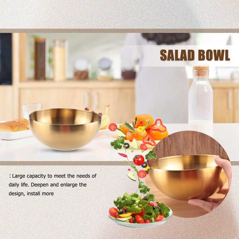 Lobamop Large Capacity Stainless Steel Salad Bowls Korean Soup Rice