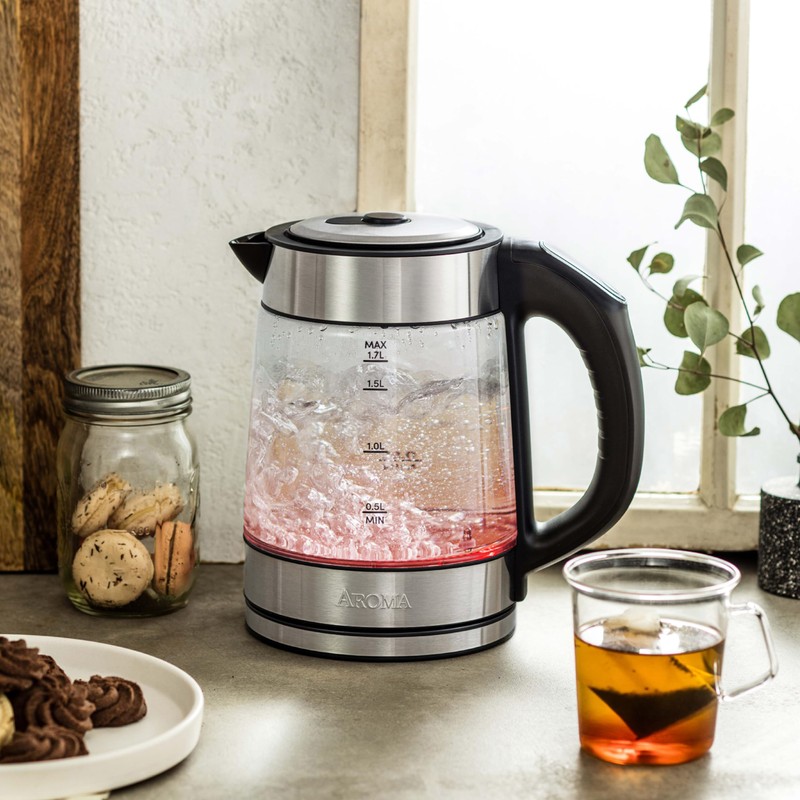 AROMA® Professional 1.7L / 7-Cup Digital Glass Water Kettle (AWK-170D)