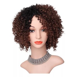 OEM Peluca Sintética Gris Rizada Afro Rizada Corta De 14 Pulgada